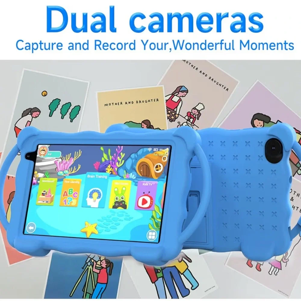 Android 14 Tablet with Blue Protective Case